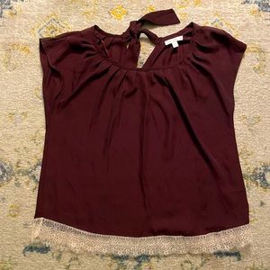 Silky shirt maroon